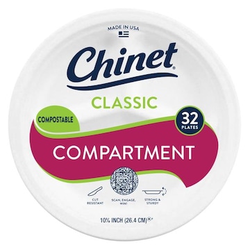 Chinet Classic Compartment Plate 10 3/8in (32 Count)