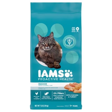 IAMS Proactive Health Premium Adult 1+ Years Indoor Weight & Hairball Care with Chicken & Turkey Cat Nutrition