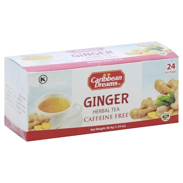 Caribbean Dreams Herbal Tea, Ginger, Caffeine Free, Bags