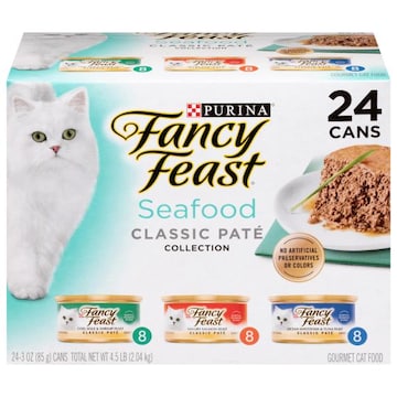 Fancy Feast Gourmet Classic Pate Cod, Sole & Shrimp Feast/Savory Salmon Feast/Ocean Whitefish & Tuna Feast Cat Food