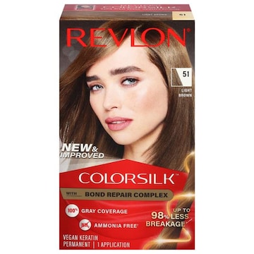 Revlon Colorsilk 51 Light Brown Vegan Keratin Permanent Hair Color