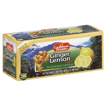 Caribbean Dreams Herbal Tea, Ginger Lemon, Caffeine-Free, Bags