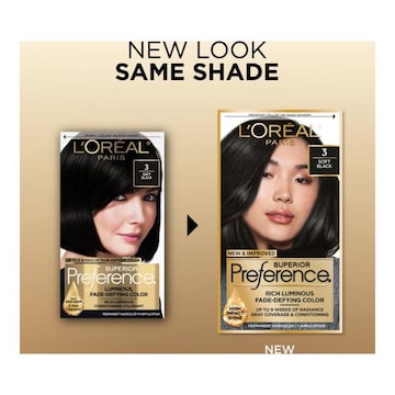 L'Oreal Paris Superior Preference Luminous Fade-Defying Permanent Hair Color 3 Soft Black