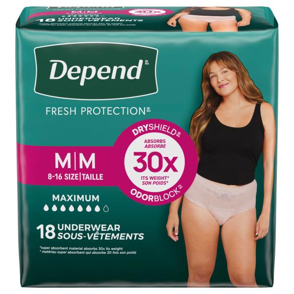Depend FitFlex Underwear, Maximum, Medium Publix Super Markets