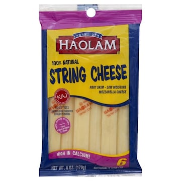 Haolam String Cheese, Low Moisture, Mozzarella, Part Skim
