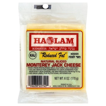 Haolam Sliced Cheese, Natural, Monterey Jack, Reduced Fat