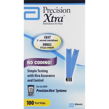 Precision Xtra Test Strips, Blood Glucose