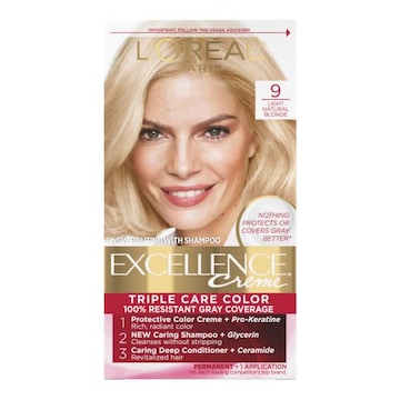 L'Oreal Paris Excellence Crème Permanent Triple Care Hair Color 9 Light Natural Blonde