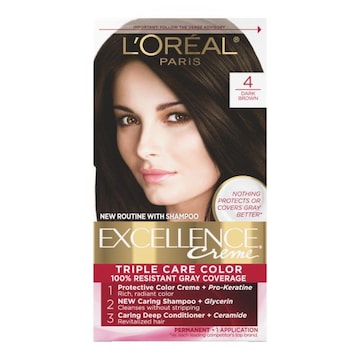 L'Oreal Paris Excellence Creme Permanent Triple Care Hair Color 4 Dark Brown