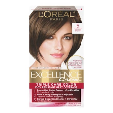 L'Oreal Paris Excellence Creme Permanent Triple Care Hair Color 5 Medium Brown