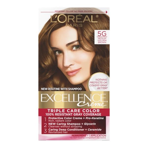 L'Oreal Paris Excellence Creme Permanent Triple Care Hair Color 5G