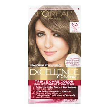 L'Oreal Paris Excellence Creme Permanent Triple Care Hair Color 6A Light Ash Brown