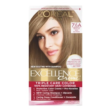 L'Oreal Paris Excellence Crème Permanent Triple Care Hair Color 7.5A Medium Ash Blonde
