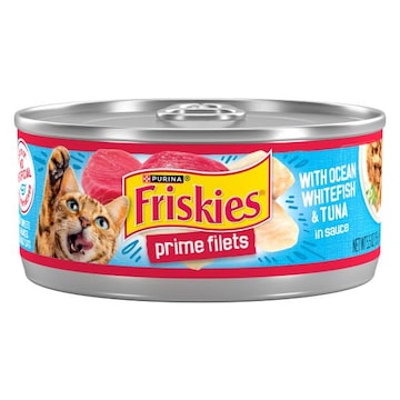 Friskies Wet Cat Food Friskies Purina Friskies Prime Filets With Ocean Whitefish and Tuna in Sauce High Protein Wet Cat Food