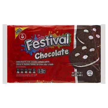 Festival Sandwich Cookies, Chocolate, 12 Pack