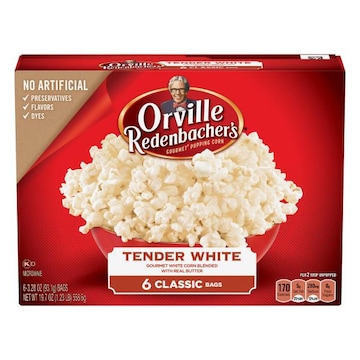 Orville Redenbacher's Popping Corn, Tender White, 6 Classic Bags