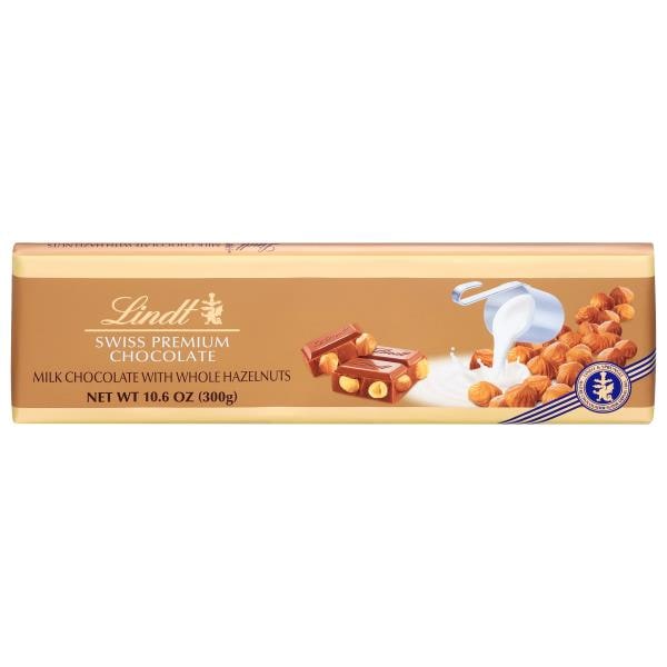 Lindt Swiss Premium Chocolate, Milk Chocolate with Whole Hazelnuts ...