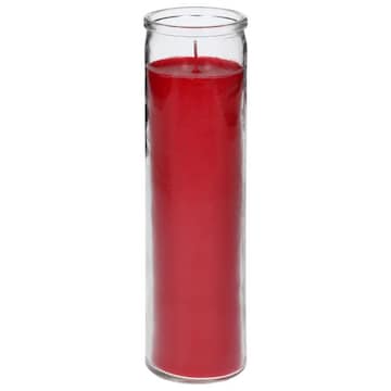 Hanna's Candle Company Candle, Clear Red, 8 Inch