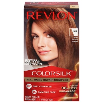 Revlon Colorsilk 54 Light Golden Brown Vegan Keratin Permanent Hair Color