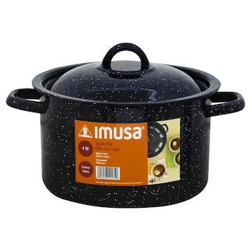 Imusa Stock Pot, Enamel, 6 Quart