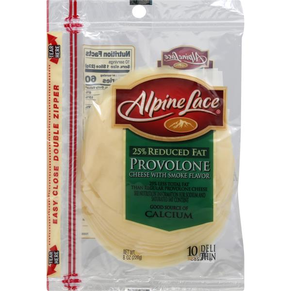 Alpine Lace 25 Reduced Fat Provolone Cheese with Smoked Flavor