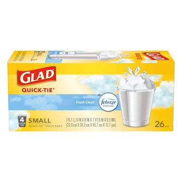 Glad 4 Gallon Small Fresh Clean Quick-Tie Trash Bags