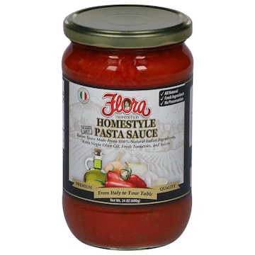 Flora Pasta Sauce, No Salt, Homestyle