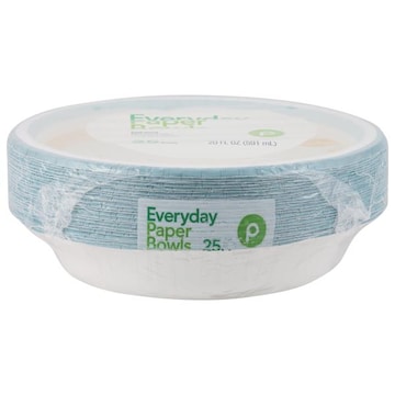 Publix Paper Bowls, Everyday, 20 Fluid Ounce