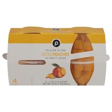 Publix Diced Peaches, in Fruit Juice, Yellow Cling