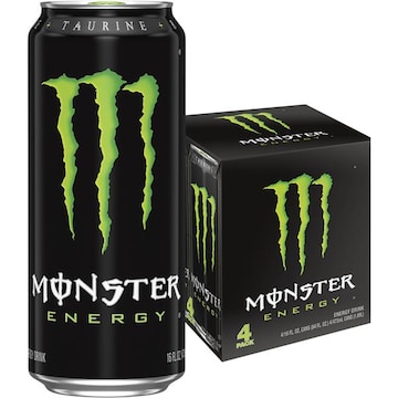 Monster Energy Monster Energy Monster Energy, Original, Energy Drink, 4 Pack - 16 Fl Oz
