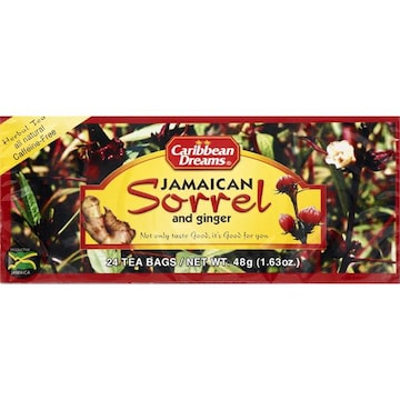 Caribbean Dreams Herbal Tea, Jamaican Sorrel and Ginger, Bags