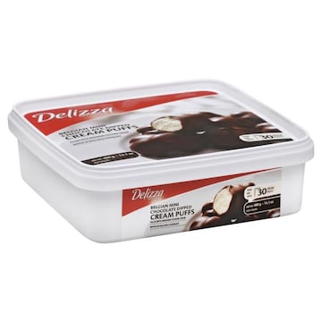 Delizza Cream Puffs, Chocolate Dipped, Belgian Mini
