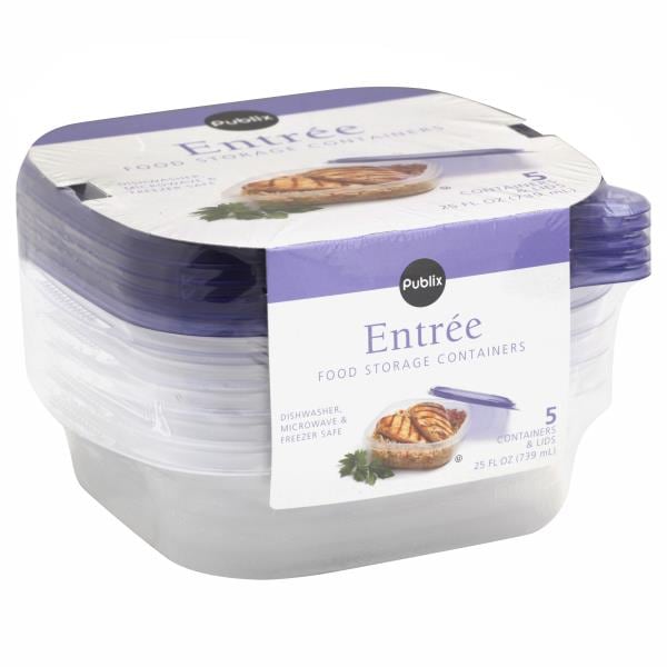 Publix Food Storage Containers, Entree, 25 oz Publix Super Markets