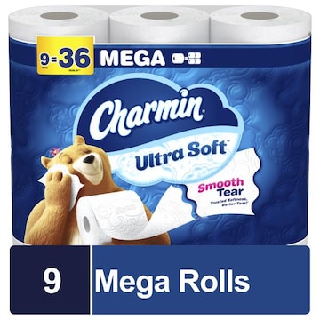 Charmin Ultra Soft Toilet Paper 9 Mega Rolls