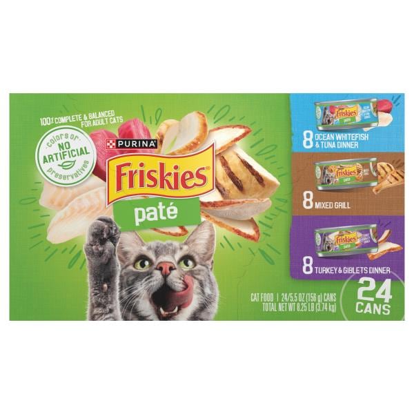 Friskies Cat Food, Ocean Whitefish & Tuna Dinner, Mixed Grill, Turkey