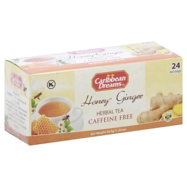 Caribbean Dreams Herbal Tea, Honey Ginger, Caffeine Free, Bags Publix