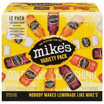 Mike's Beer, Hard Lemonade, Black Cherry/Strawberry/Pineapple, Variety Pack