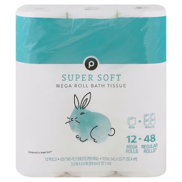 Publix Bath Tissue, Super Soft, Mega Roll, Two-Ply
