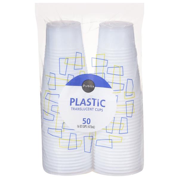 Publix Plastic Cups, Translucent, 16 oz Publix Super Markets