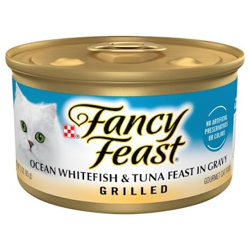 Fancy Feast Cat Food, Gourmet, Ocean Whitefish & Tuna Feast in Gravy, Grilled