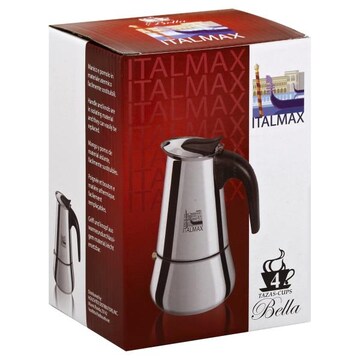 Italmax Espresso Maker, Stainless Steel, 4 Cup