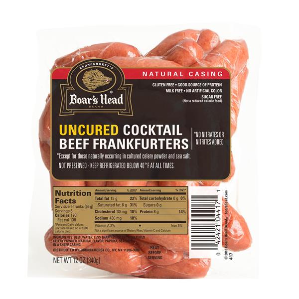 Boar's Head Uncured Cocktail Frankfurters Publix Super Markets
