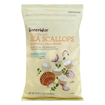 GreenWise Sea Scallops, 20-40 Scallops/Lb, Wild, Sustainably Sourced, Frozen