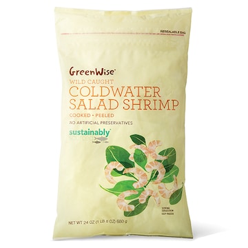 GreenWise Coldwater Salad Shrimp, Cooked, Wild, Sustainable, Frozen
