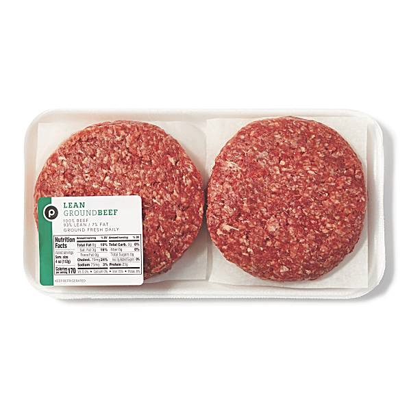 Lean Ground Beef Burgers, 7 Fat Publix Beef, USDA Inspected Publix