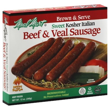 Meal Mart Sausage, Beef & Veal, Sweet Kosher Italian