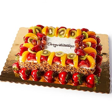 1/4 Sheet Strawberry & Peach Sensation Cake