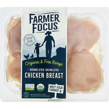 Farmer Focus Chicken Breast, Organic & Free Range, Boneless, Skinless