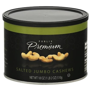 Publix Cashews, Salted, Jumbo