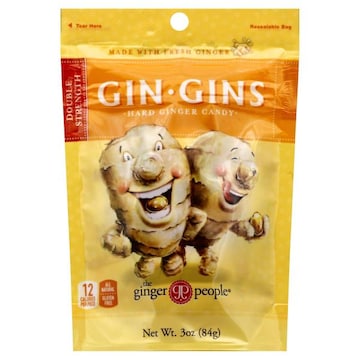 The Ginger People Gin Gins Hard Ginger Candy, Double Strength